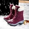 Women's Snow Boots Cotton Shoes Winter Outdoor Warm High Thick Sole Lace Up Comfort Plush Waterproof Anti Slip Casual Snow Boots