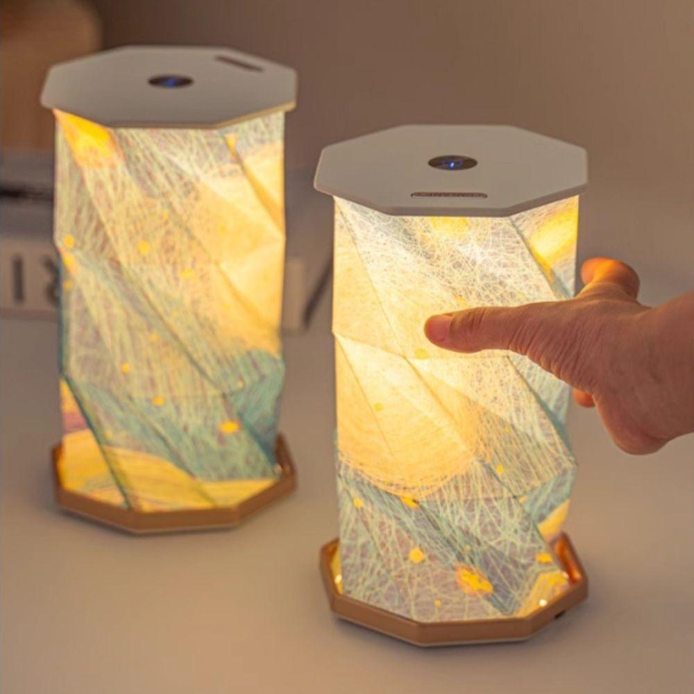 Портативный дизайн Ночник Звездная ночь Узор Звездное небо Светодиодная настольная лампа Оригами Лампа Гостиная