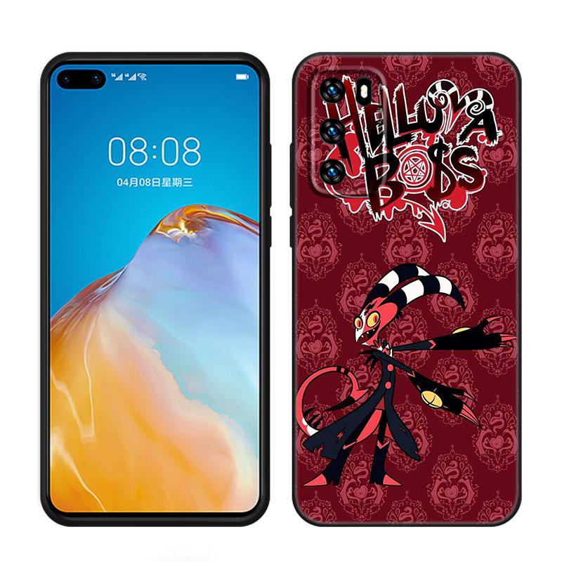 Anime Helluva Boss Black Silicone Phone Case For Huawei P10 P20 P30 P40 Lite P50 P60 Art P50E P Smart Z 2018 2020 2021 Pro 2019