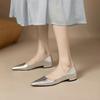 2024 Designer Shallow Mouth Pointed Toe Flat Shoes Women's Comfortable Silver Simple Temperament Soft Sole Shoes Zapatos Mujer