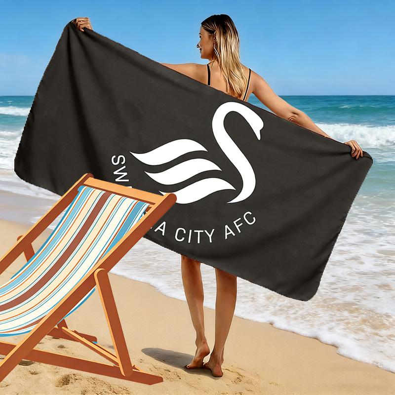 Пляжное полотенце Swansea City AFC, Большое, Мягкое, Быстросохнущее, для Пляжа, Кемпинга, Плавания