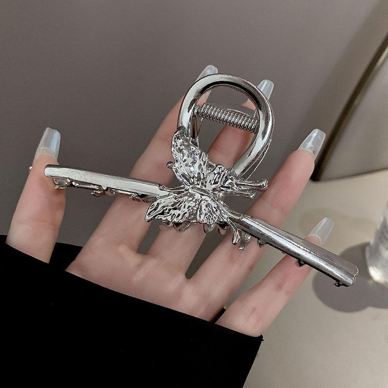 Металлическая заколка для волос в виде акулы высокого класса - Элегантная заколка-бант