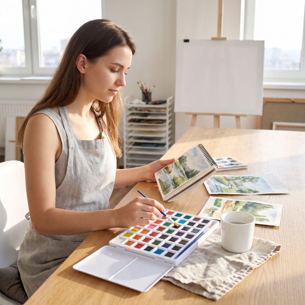 Solid Watercolor Watercolor Paint Set Portable Artist Watercolor Paint Nail Art