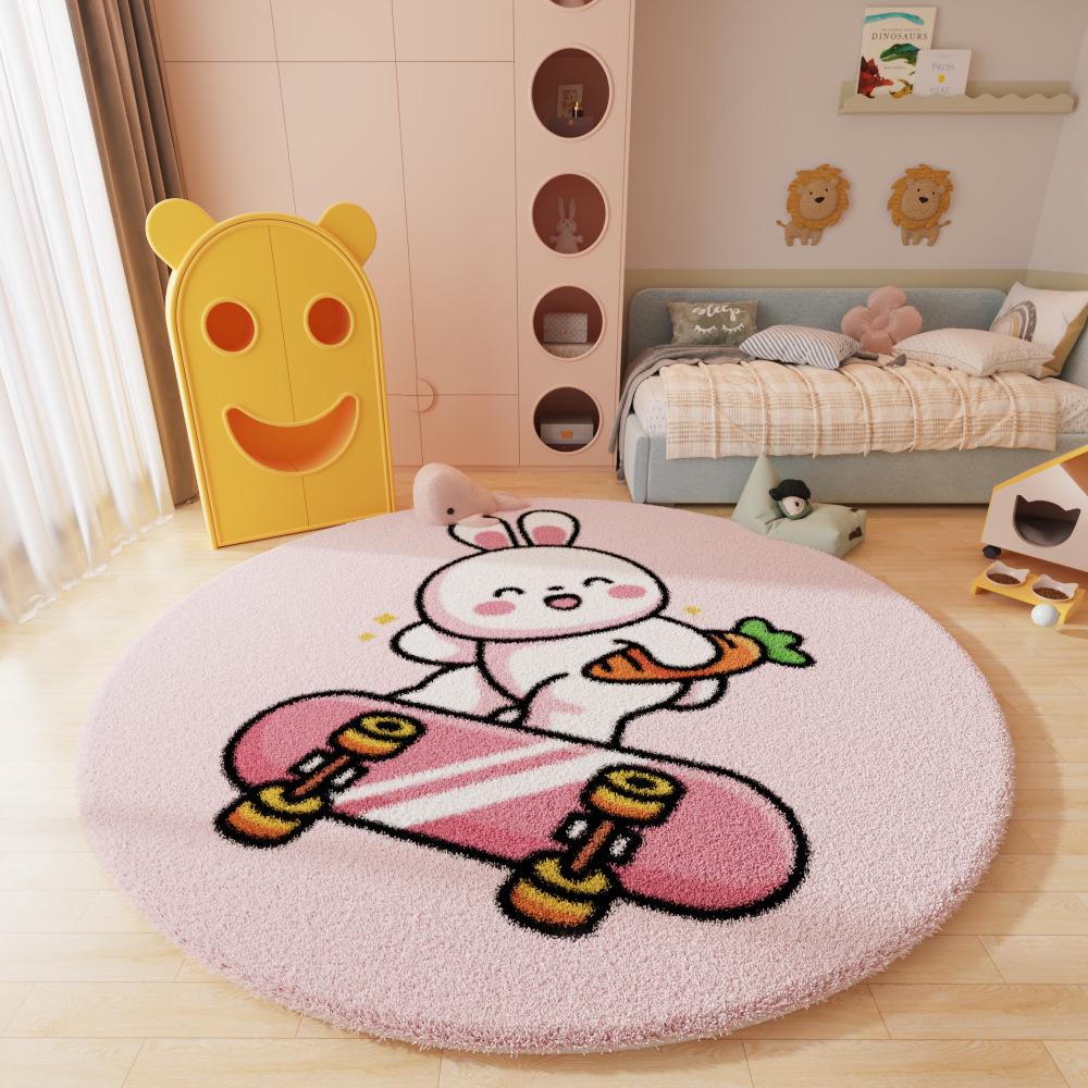 Круглый ковер с рисунком в скандинавском стиле для гостиной, кабинета или спальни – детский коврик для журнального столика и прикроватный коврик