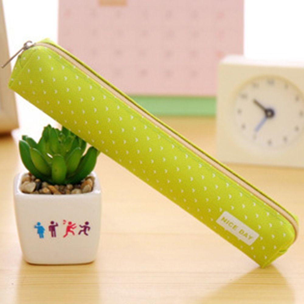 Long Strip Pencil Case Candy Color Stationery Pouch Lipstick Bag Pencil Bag Kids
