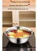 Food Grade 316 Stainless Steel Deep Round Bowl with Beveled Edge - Anti-overflow, Perfect for Soup and Rice
