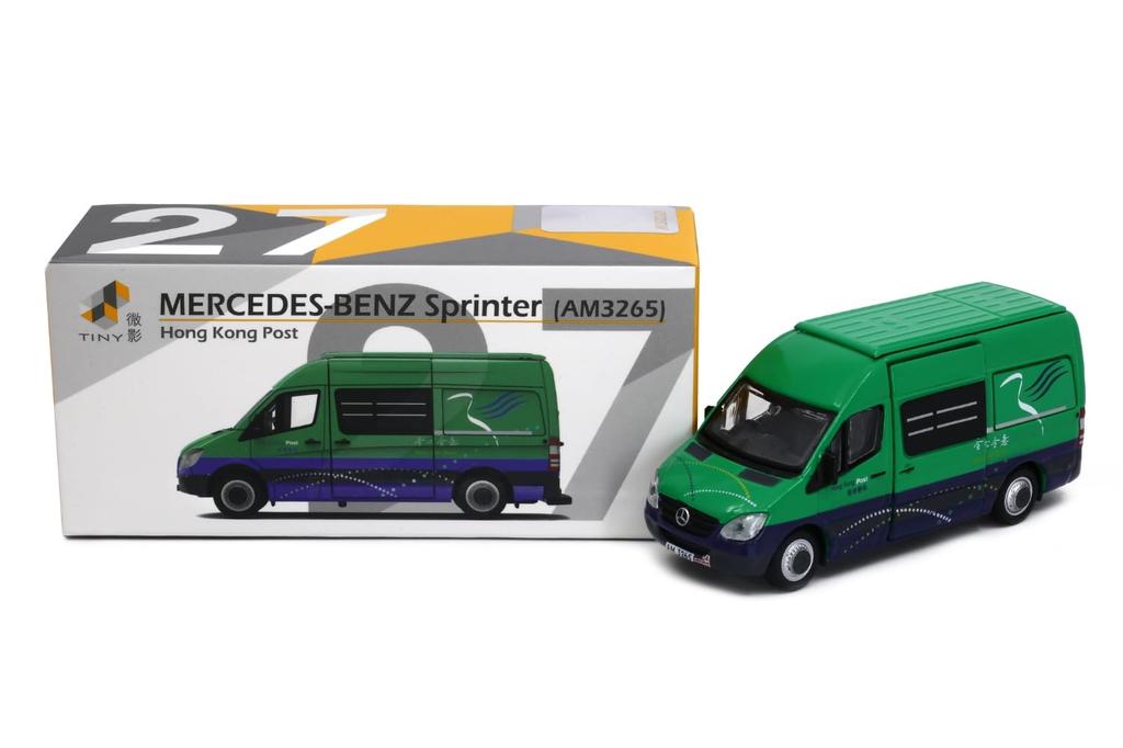 Tiny City Scale 27 Sprinter Hong Kong Post Diecast Model Car 1/76 No. Mercedes-Benz (AM3265)