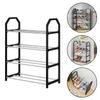 4-layer Metal Shoe Rack Black Easy Assembly Large Capacity Shoe Rack