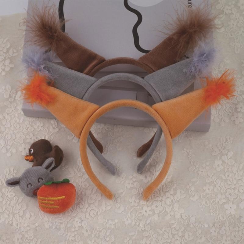 Повязка на голову белки Хвост Хэллоуин Животное Нарядные костюмы