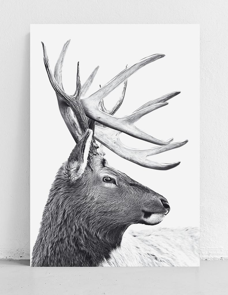 Скандинавский постер с оленями