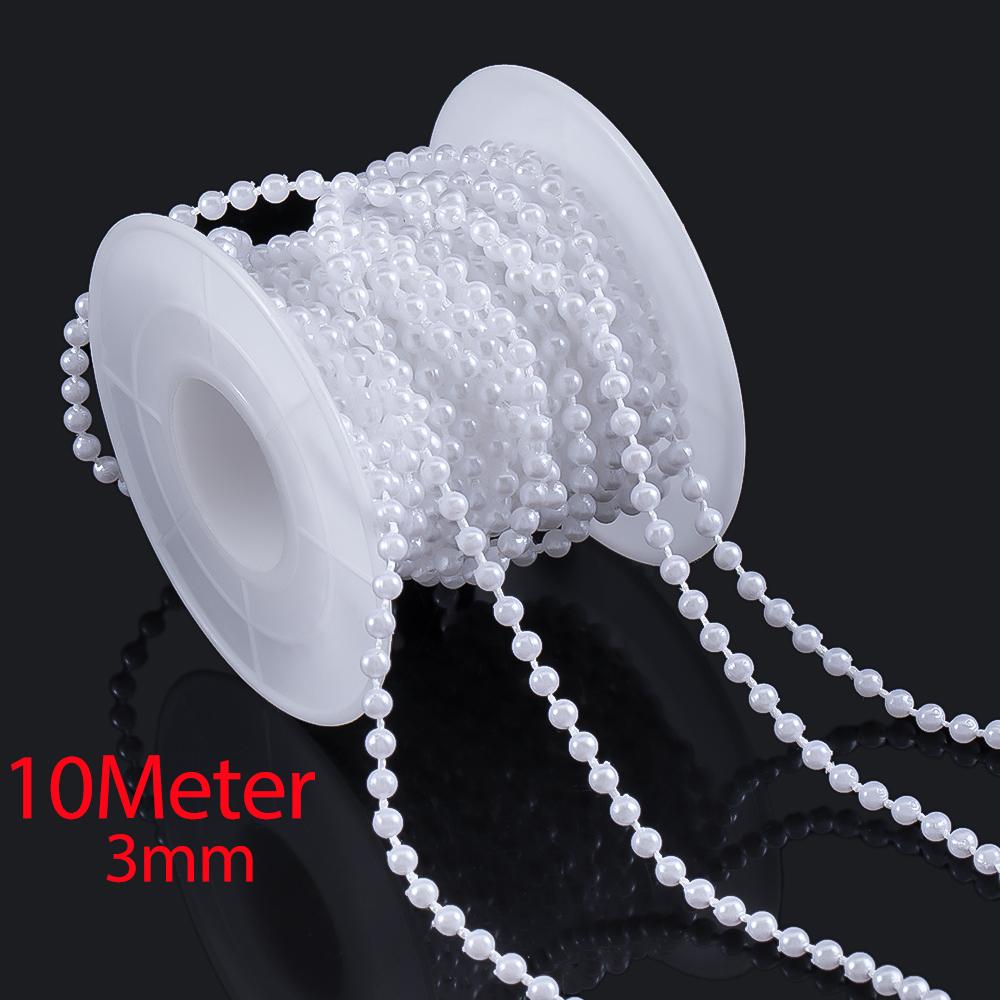 10M 2M ABS Imitation Pearl Star Bead Chain Line Cord Plastic Thread Trim DIY Wedding Party Decor Jewelry Findings Craft Material