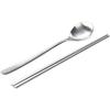 Olbia Plain Cutlery Set, Silver, Spoon + Chopsticks, 1 Set, Korean Popular Tableware