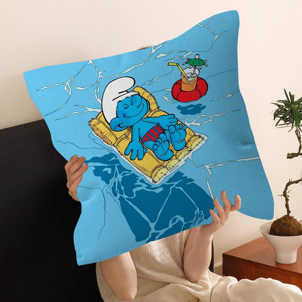 Cartoon SSmurfs Pillow Gift Home Office Decoration Bedroom Sofa Car Cushion Cover Case x
