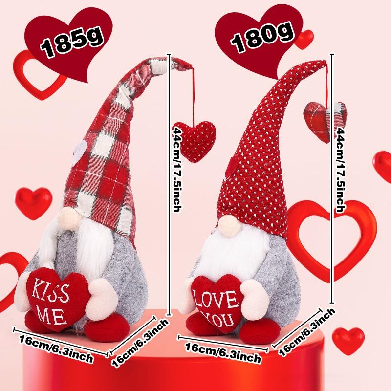 1 шт. Плюшевая кукла гном Безликий с подвеской в виде сердца Декор на День святого Валентина Домашнее украшение Подарок Красноносый гоблин Настольные украшения