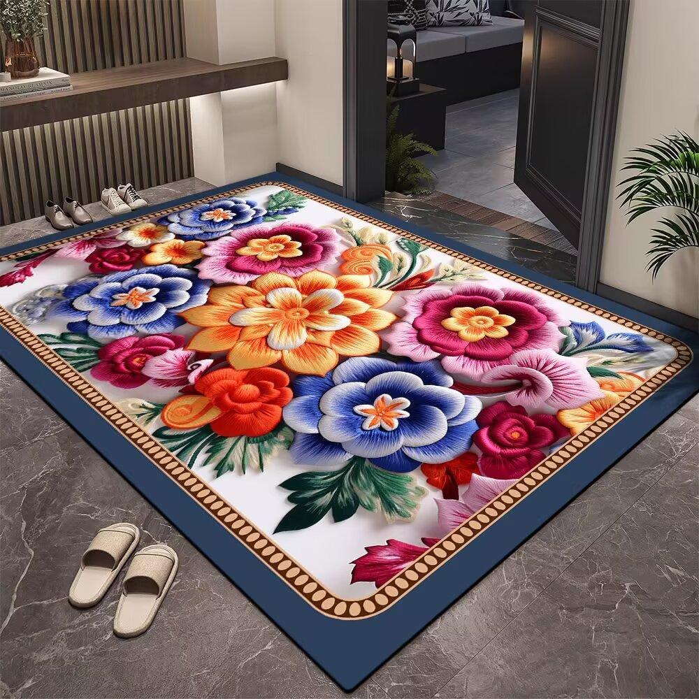 3D трехмерные цветочные коврики для пола входная дверь коврик для входа крыльцо грязеотталкивающий коврик для ног кухня ванная дверь впитывающий коврик