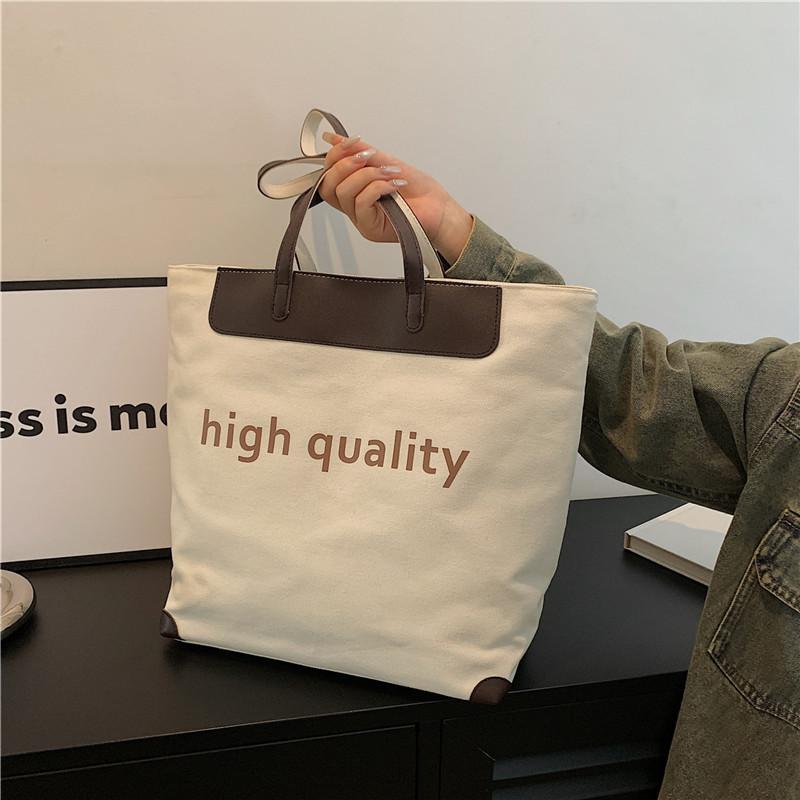 2024 новая большая сумка ins портативная большая вместительная холщовая сумка женская ins корейская ретро сумка дорожная сумка