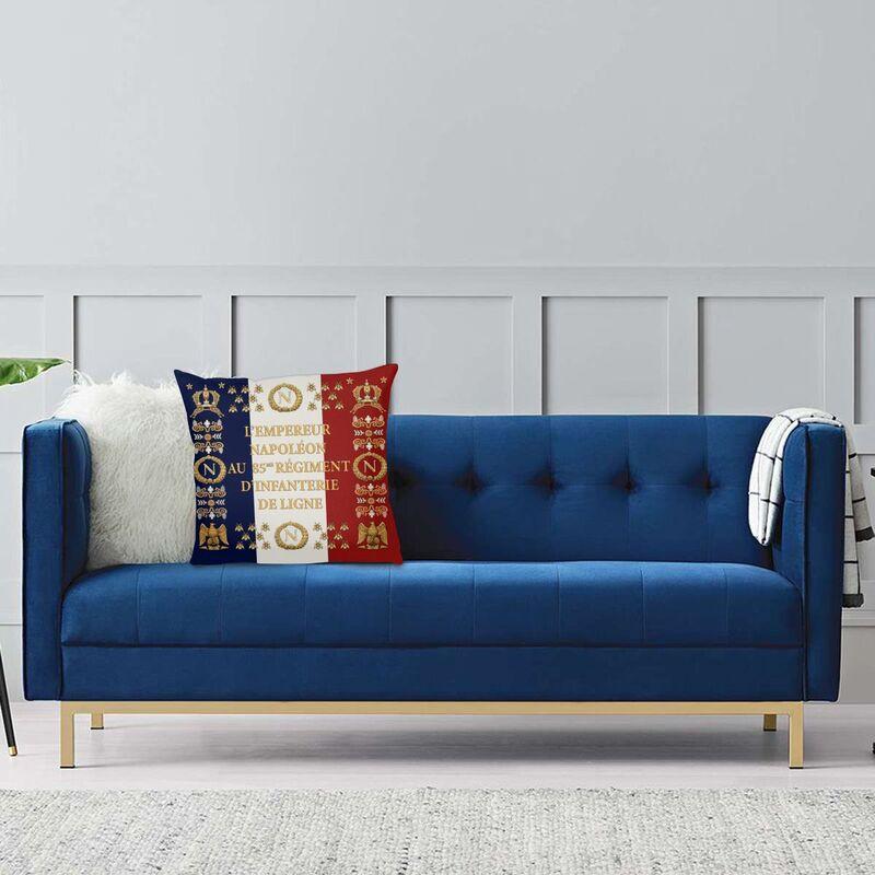 Napoleonic French 85th Regimental Flag Cushion Cover 35x35 Cm France Fleur De Lis Velvet Nordic Throw Pillow Cases for Car Sofa