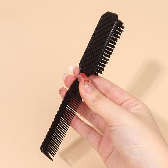 Dual-Use Hair Brush Comb Portable Gentle Cleaning Compact Comfortable Fluffy Beard Comb for Broken Hair