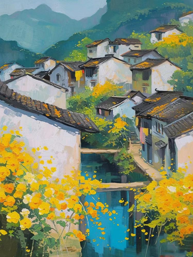 Сельский небольшой мостик цветочный пейзаж 5D Diy Алмазная картина крест вышивка алмазная мозаика вышивка домашний декор