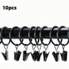 10pcs with Clips Curtain Hanging Ring Curtain Rods Clothes Clip Curtain Rings Buckles  Home