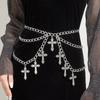 Vintage Hollowing Cross Waist Chain Temperament Personality Body Chain Women