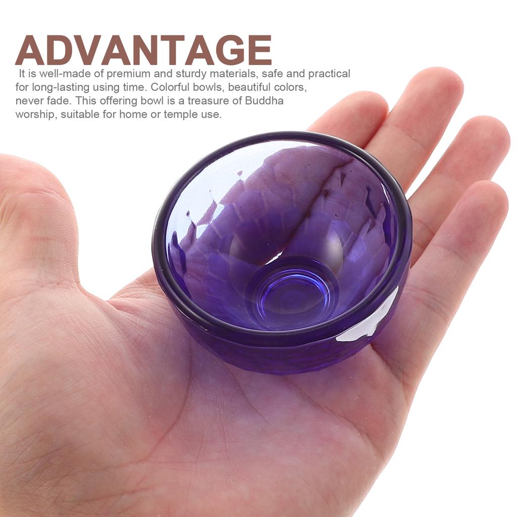 4 шт. Хрустальная чаша для воды Искусственный хрустальный сосуд для подношений Для Будды Домашний декор Чаша для йоги и медитации Тибетские принадлежности