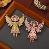 Creative Vintage Alloy Painted Brooch Angel Girl Wings Badge Unisex Accessories Corsage
