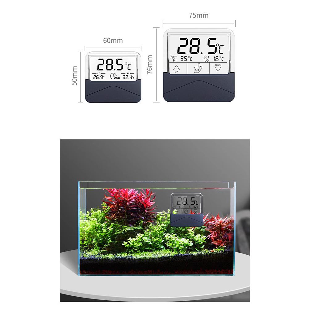 Digital Aquarium Thermometer With Transparent LCD Touchscreen 24 Hours High And Low Temperature Alarm Sensor Gauge Digital Fish Tank Thermometer