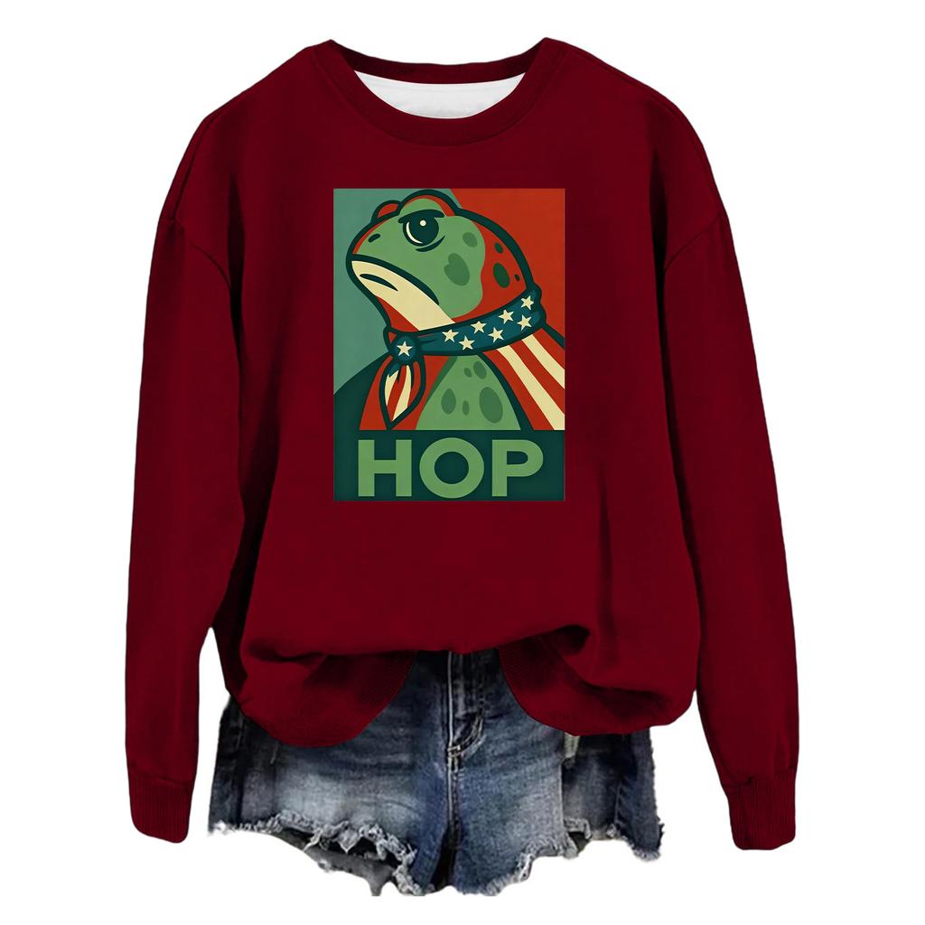 Women's Fashion Casual Long Sleeve Loose Printed Sweatshirt