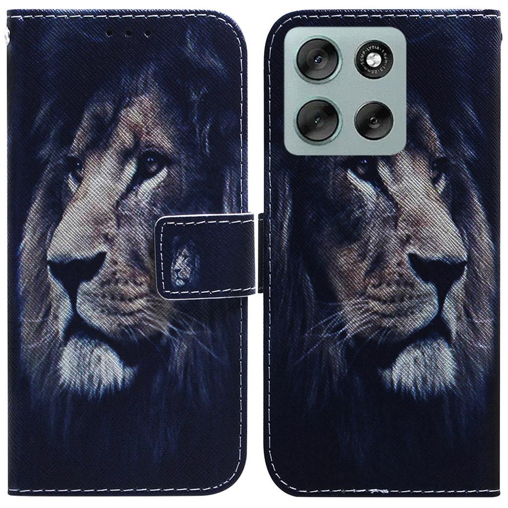 Для Motorola Moto G56 5G Чехол-кошелек Кожаный чехол для телефона с принтом