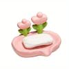 Креативная цветочная мыльница, сливная, нескользящая, мыльница, аксессуары для ванной комнаты, симпатичный держатель для мыла для домашней ванной