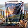 Custom Text Flannel Throw Blanket, Lightweight Cozy Bed Sofa BlanketHowl's Moving Castle
