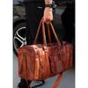NEW 24" Men Genuine Goat Leather Brown Duffel Travel Gym Weekend Overnight Bag