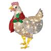 Light-Up Chicken with Scarf Holiday Decoration, LED Christmas Outdoor Decorations