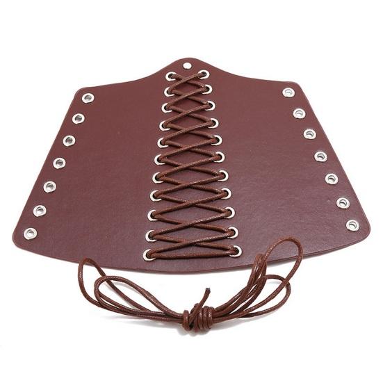Vintage Wrist Guard Stylish Faux Leather Medieval Punk Arm Protector Lace Up Arm Belt for Parties Festivals Costume