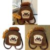 Korean Style Cute Animal Shoulder Bag With Spliced Design And Adjustable Straps For Teens