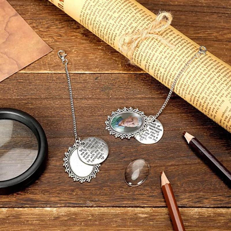 Старинная Фотоцепочка Шарм Graduation Cap Tassel Мемориальная Фотоцепочка Овальная для Церемонии Вручения Дипломов Простая в Использовании