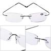 Health Care Rectangular Spectacles Unisex Eyeglass Memory Titanium Rimless Reading Glasses