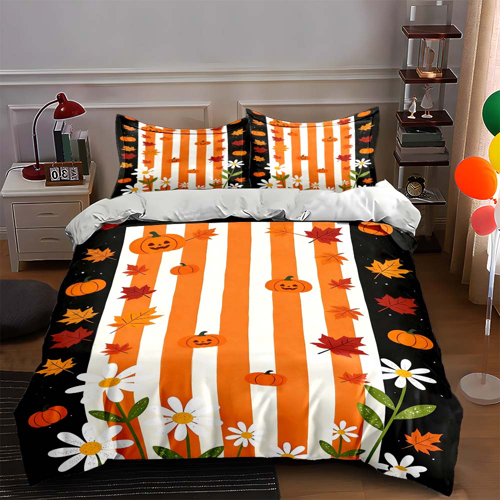 Striped, festive, autumn. Bedding Duvet cover sets Duvet covers Pillowcases gifts (1 * Duvet Cover 2 * Pillowcases, without duvet insert)