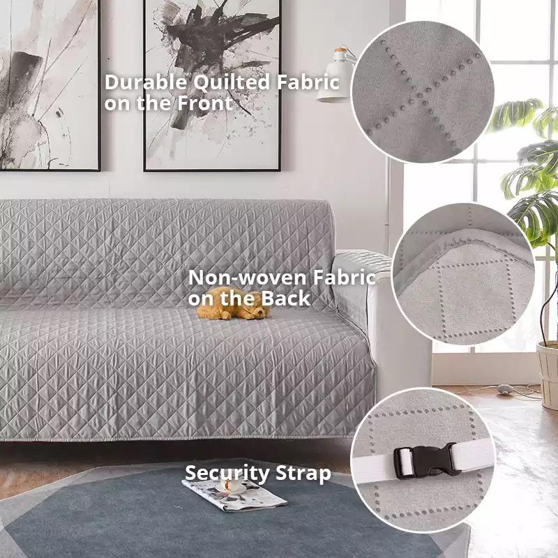 1/2/3 Seater Pets Kids Sofa Cover Mat Anti Cat Scratches Armchair Cover Non-Slip Anti-Dust Plaid Sofa Slipcovers Protector