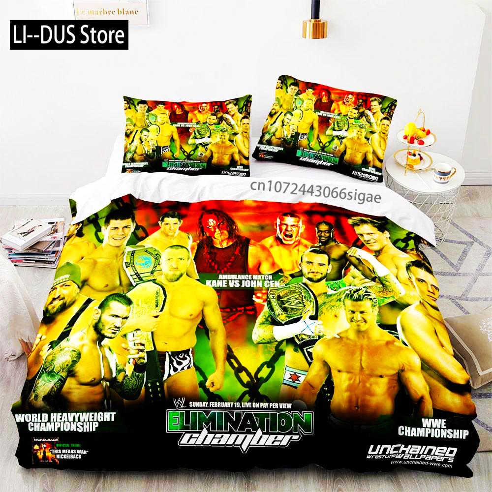 2025 WWE RAW Single Double Wrestling Bedding Set Queen King Size Duvet Cover For Boys Bedroom 3D Print Quilt Cover Pillowcase