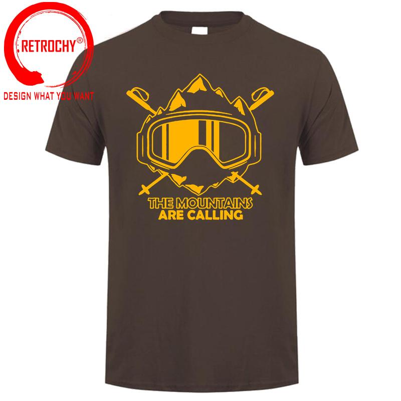The Mountains Are Calling T Shirt Unisexs Unisexs Ski Snowboard Tshirt Skiing TShirt Cool Enthusiastic Skier Mask Design Tee Shirt