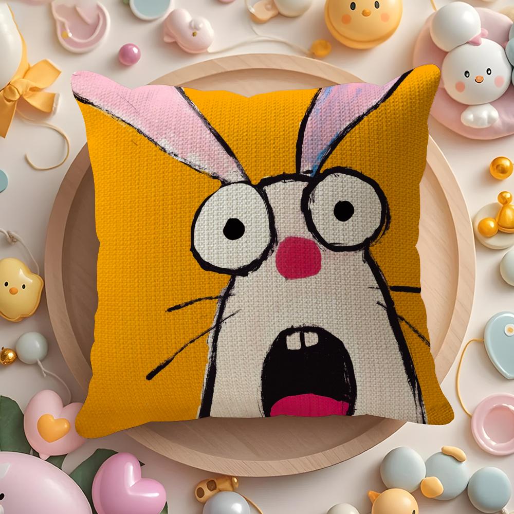 Funny Abstract Funny Animals Pillow Case Pattern Printed Pillowcase for Living Room Sofa Cushion Cover Bedroom Decor