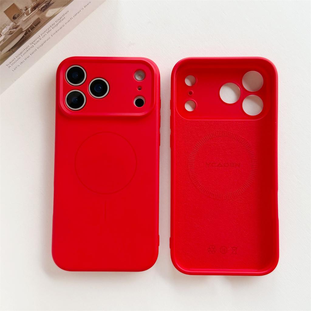 Магнитный чехол для телефона для IPhone 17 Air 16 15 14 13 12 11 Pro Max XS XR X для Magsafe Беспроводная зарядка Жидкий силикон Мягкий чехол