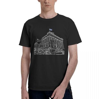 Афины Парфенон Акрополь Греция Флаг 100% Хлопок Повседневная Дышащая Удобная Манга Смешная Мужская Футболка Графическая Футболка