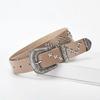 Solid Color Western Studded Belt Gothic Star Waistband Trouser Belt Y2K Punk Belt  Unisex