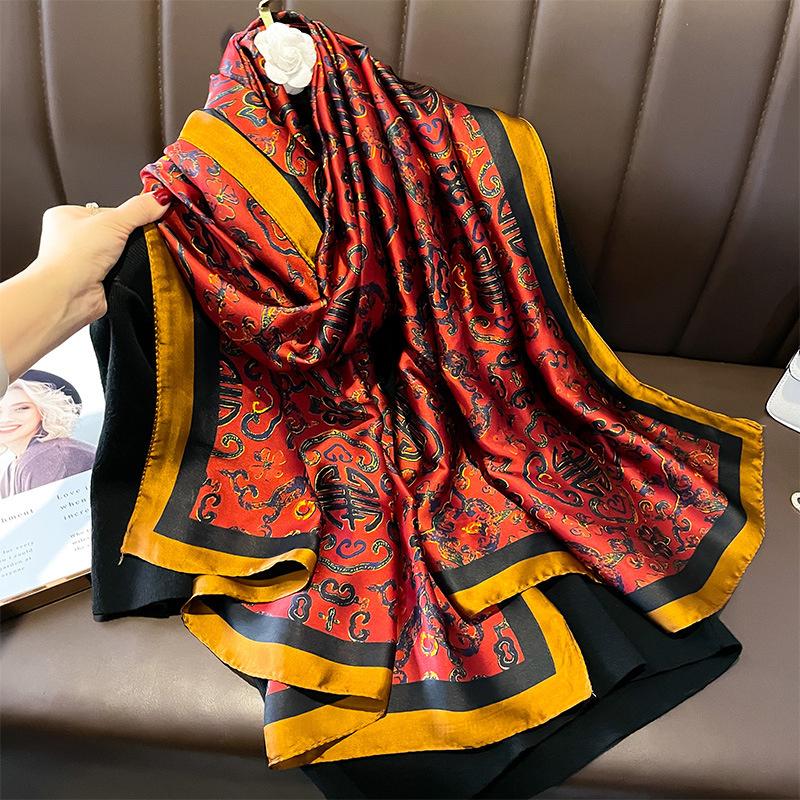 Дизайнерский атласный шелковый платок хиджаб шарф женский модный летний солнцезащитный пляжный палантин Bufanda женский головной платок Echarpe новый