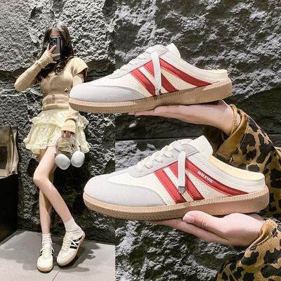 Тапочки Baotou женские, лето 2025 года, новая корейская версия, цветные туфли на плоской подошве, повседневные, покрытие для ног, немецкие тренировочные туфли для женщин