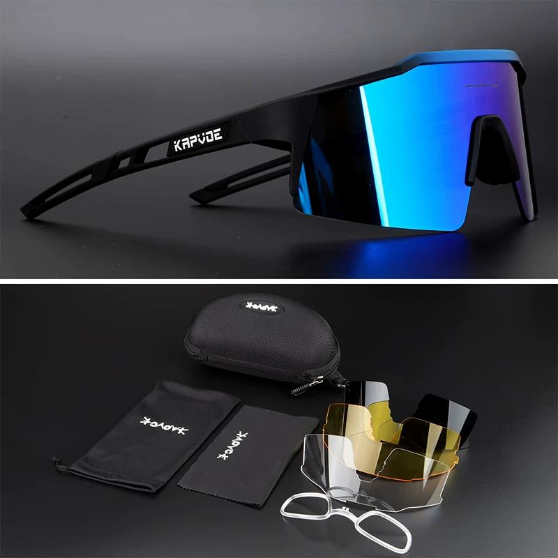 Kapvoe Glasses for Riding Polarized Outdoor Sports Sunglasses Men and Women Running Bicycle Windproof Myopia Goggles