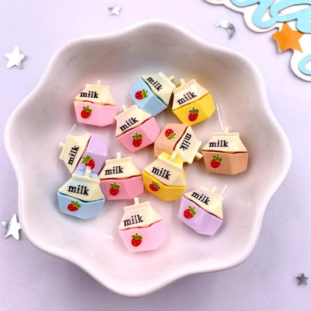 30 шт. микс смолы мини красочные мультяшные фигурки из коробки клубники и молока плоские камни DIY скрапбукинг бант декор аксессуары ремесла